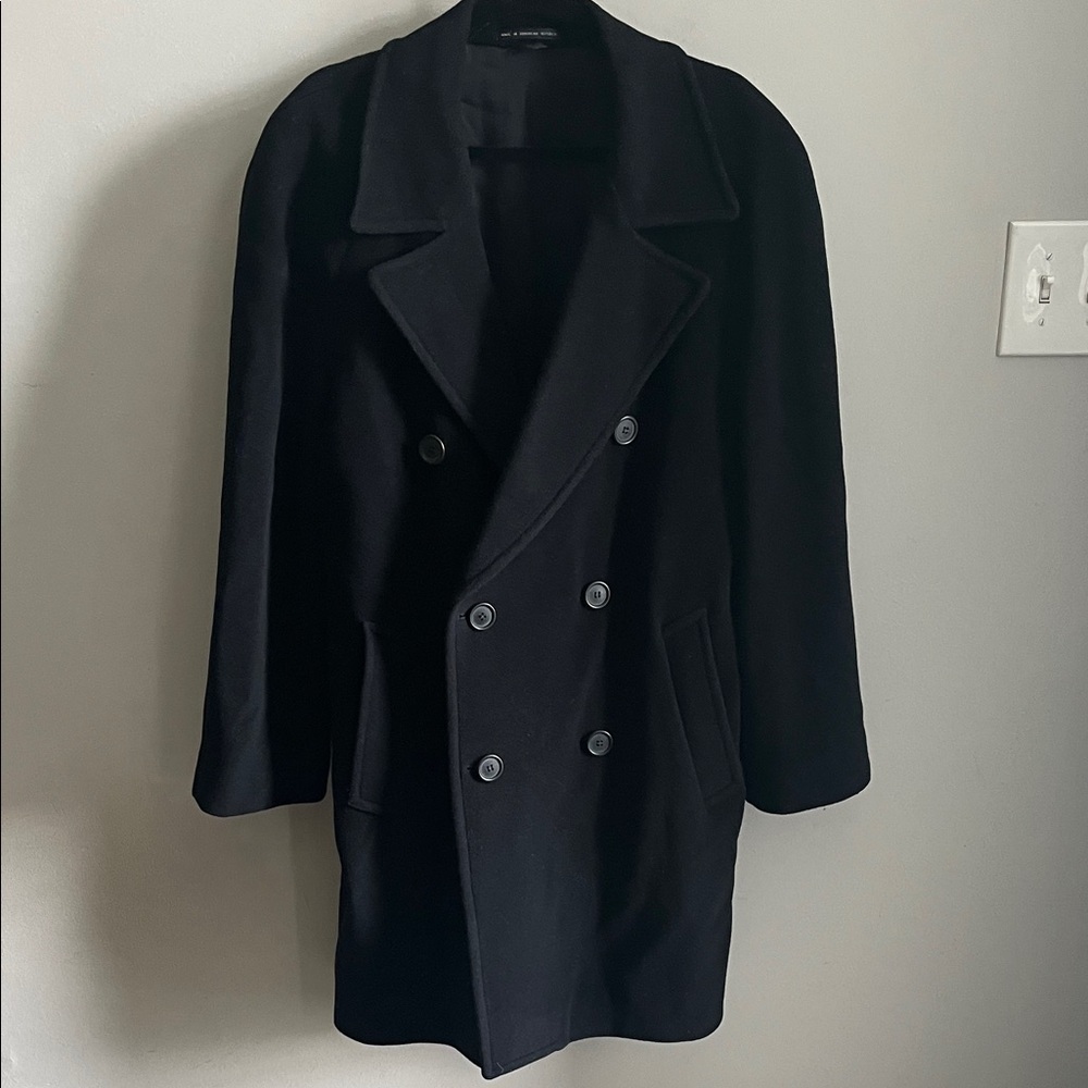 Ralph Ralph Lauren Vintage Men's Black Double-Breasted Pea Coat Size 38R - Picture 2 of 12